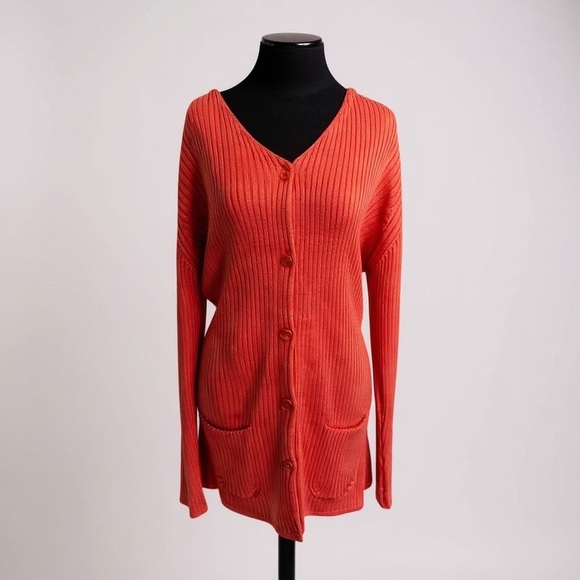 Vittadini Sweaters - Vittadini Coral Cardigan Summer Sweater Cable Knit Silk/Cotton Blend - XL NWOT
